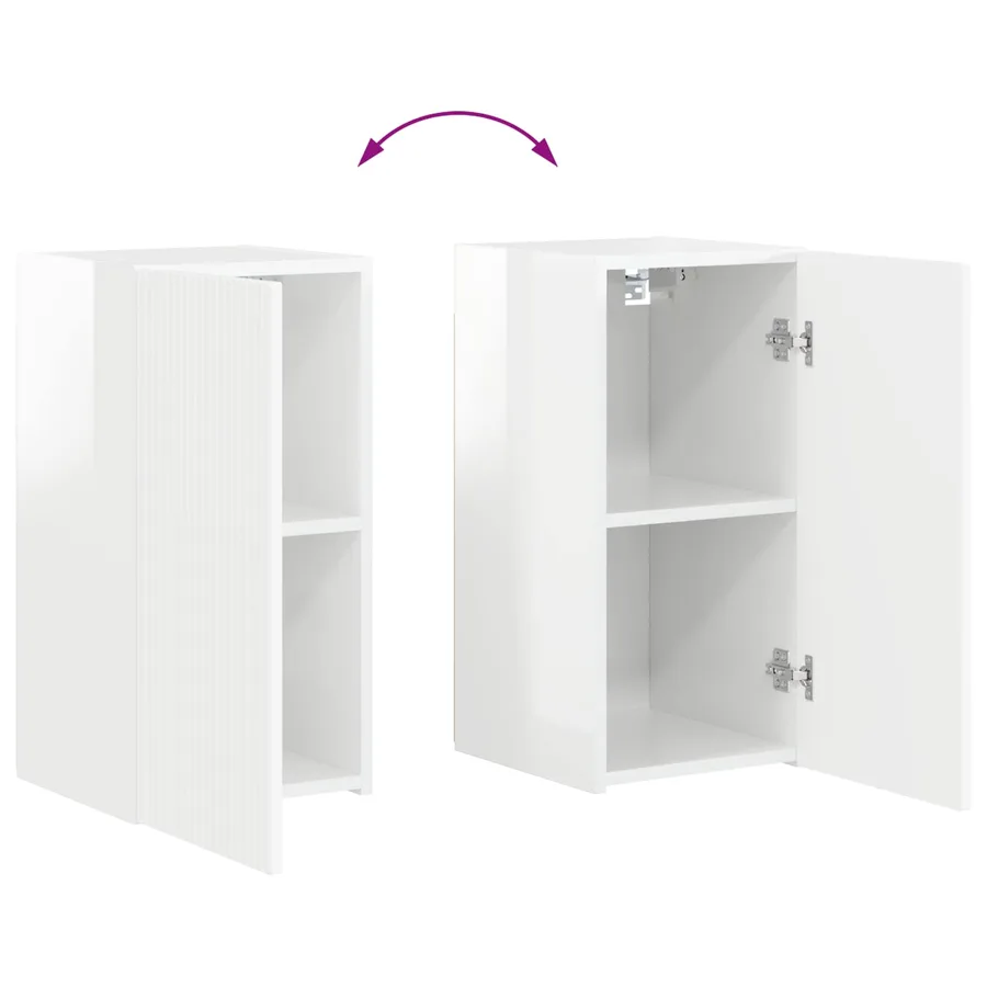 Ensemble meuble TV 8 pcs Blanc brillant Bois d'ingénierie - 11