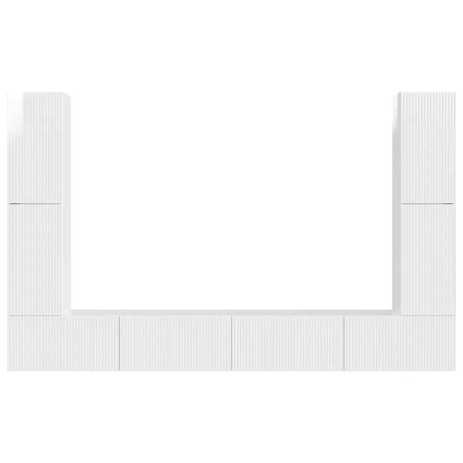 Ensemble meuble TV 8 pcs Blanc brillant Bois d'ingénierie - 7