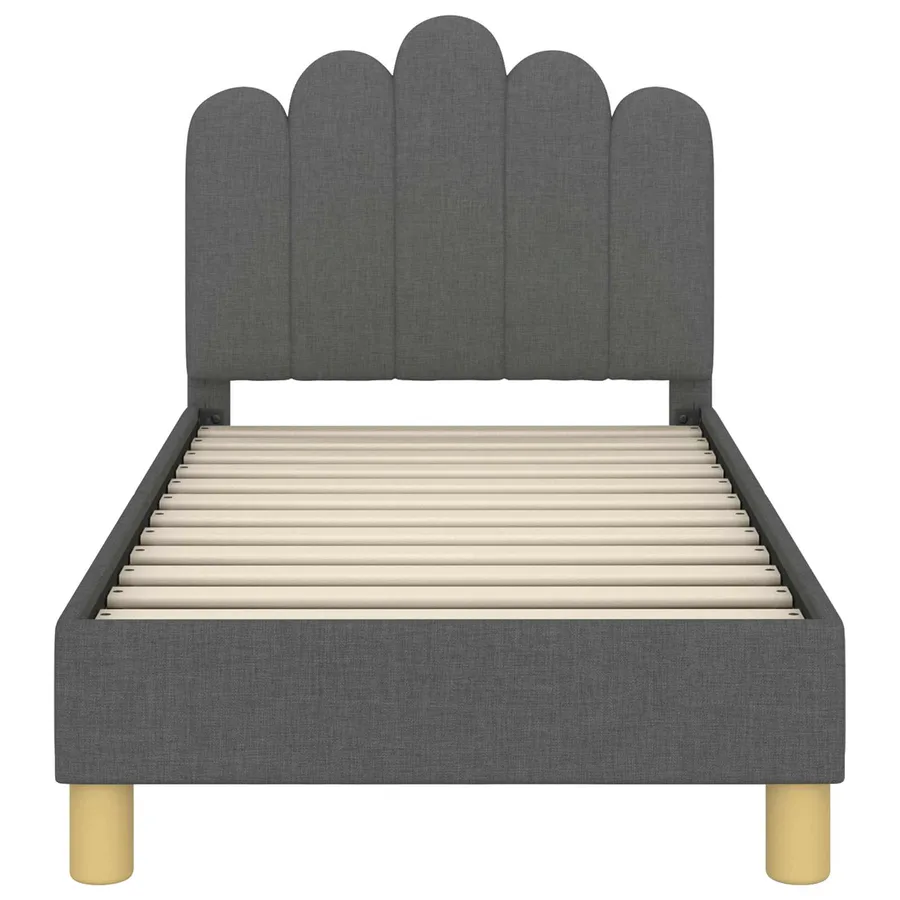 Cadre de lit pour tout-petit avec tête de lit Gris foncé Tissu - 5