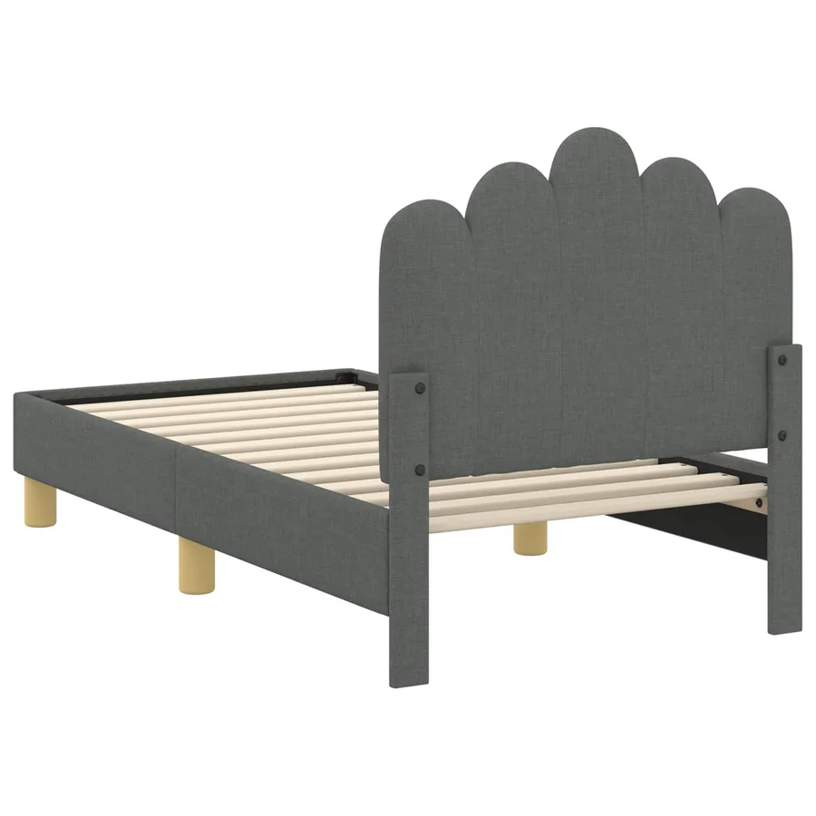 Cadre de lit pour tout-petit avec tête de lit Gris foncé Tissu - 7