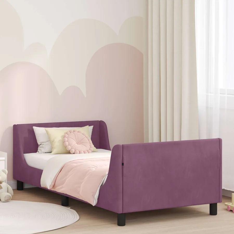 Cadre de lit pour enfants avec tête de lit Pourpre 80 x 200 cm
