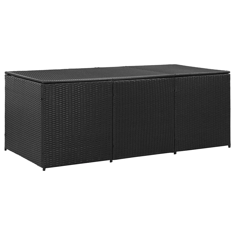 Boîte de rangement de jardin Résine tressée 180x90x70 cm Noir - 2