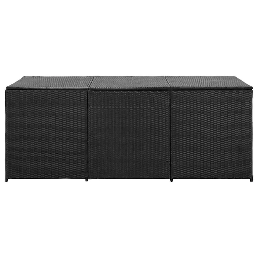 Boîte de rangement de jardin Résine tressée 180x90x70 cm Noir - 4