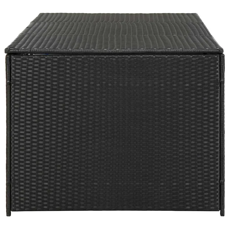Boîte de rangement de jardin Résine tressée 180x90x70 cm Noir - 5