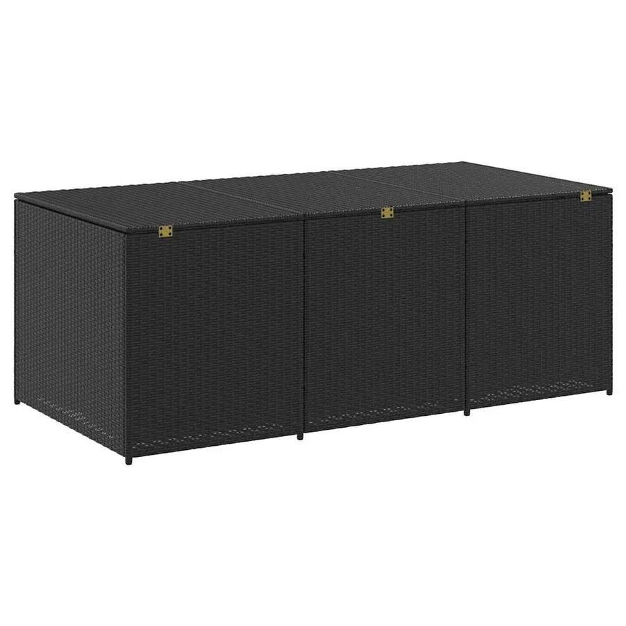 Boîte de rangement de jardin Résine tressée 180x90x70 cm Noir - 6