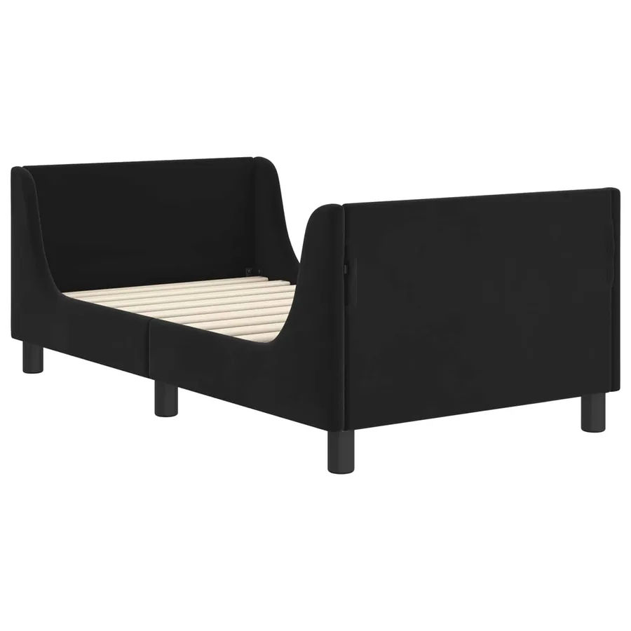 Cadre de lit pour enfants avec tête de lit Noir 80 x 160 cm - 4