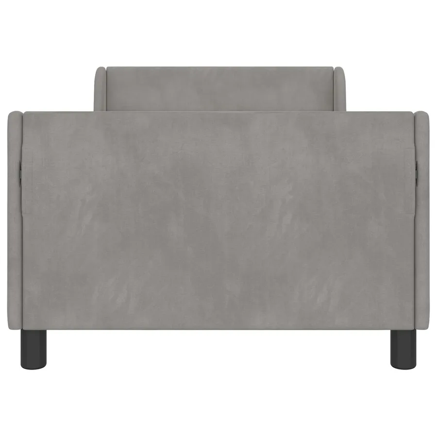 Cadre de lit pour enfants avec tête de lit Gris clair Velours - 5