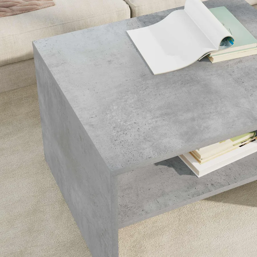 Table basse Gris béton 60 x 50 x 40 cm Bois d'ingénierie - 4