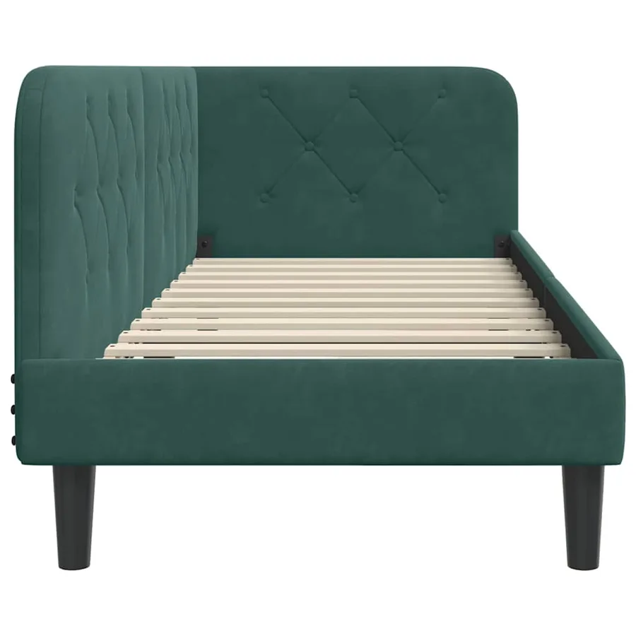 Cadre de lit d'angle Vert foncé 80 x 200 cm Velours - 6