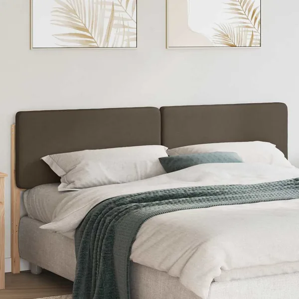 Tête de lit capitonnée Marron et Taupe 200 cm Pin massif
