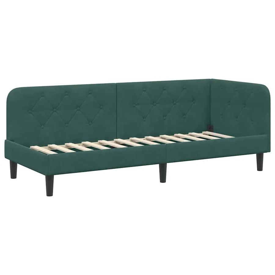Cadre de lit d'angle Vert foncé 80 x 200 cm Velours - 6
