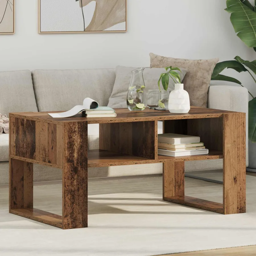 Table basse Bois ancien 92 x 53 x 45 cm Bois d'ingénierie