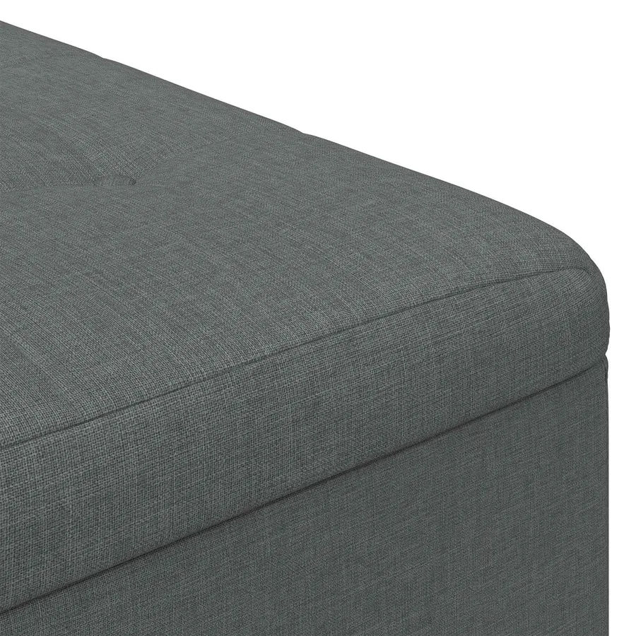 Pouf de rangement avec coussin Gris foncé 80 x 80 x 45 cm tissu - 7