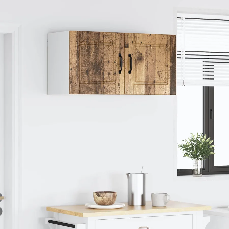 Meuble mural PORTO Bois ancien 80 x 31 x 40 cm - 4