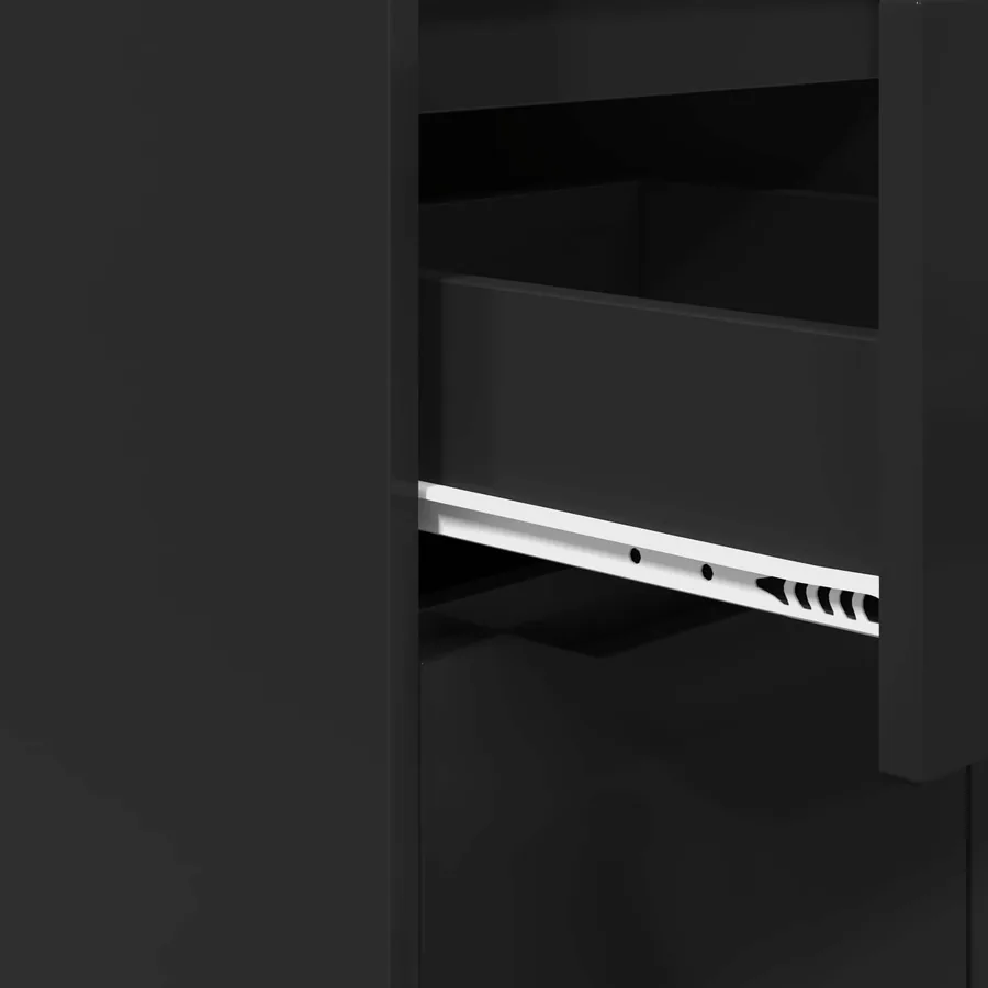 Armoire de rangement Noir 40 x 48 x 81 cm Bois d'ingénierie - 11