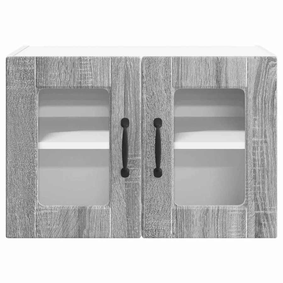 Cabinet en verre mural PORTO 2 pcs Gris Sonoma 60 x 31 x 40 cm - 7