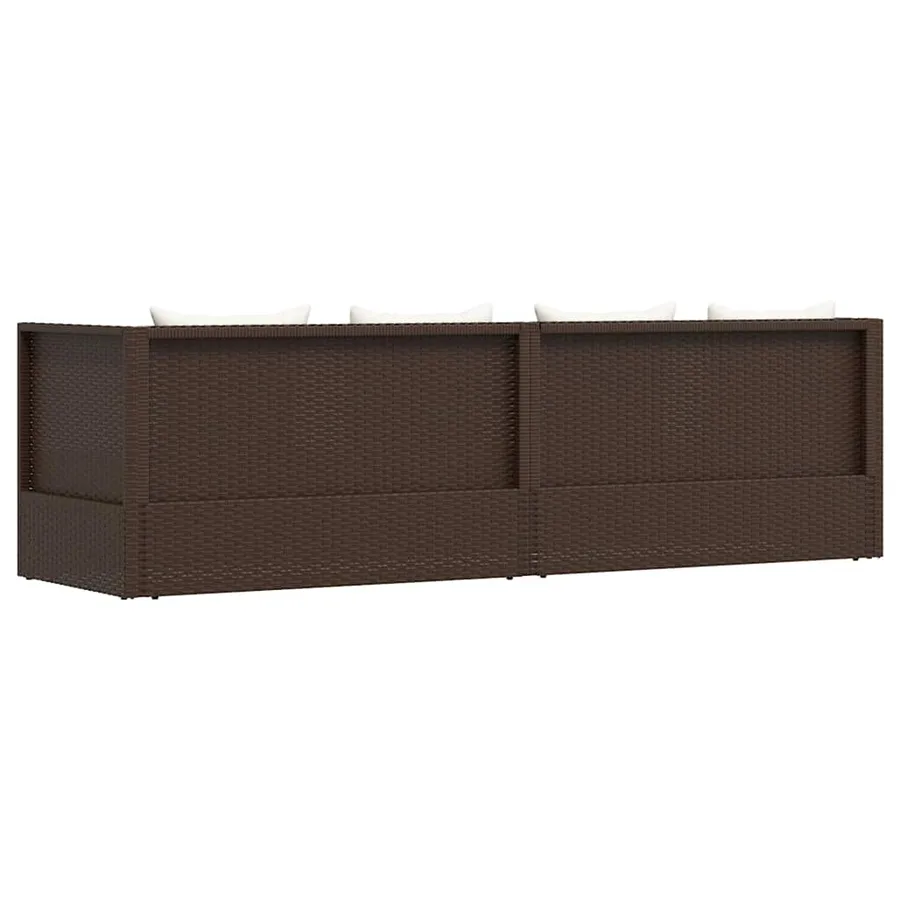 Lit de jardin avec coussin et oreillers Résine tressée Noir - 20