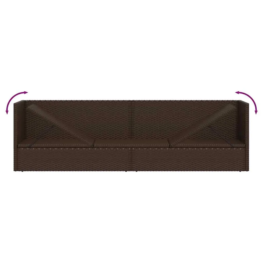 Lit de jardin avec coussin et oreillers Résine tressée Noir - 21