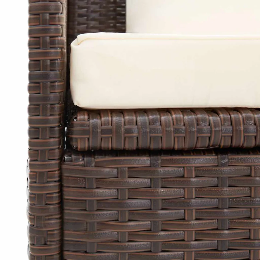 Lit de jardin avec coussin et oreillers Résine tressée Noir - 22