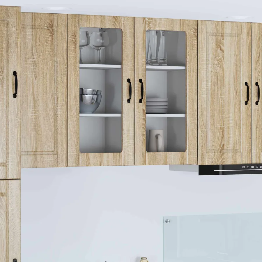 Cabinet en verre mural PORTO 2 pcs Chêne Sonoma 40 x 31 x 80 cm