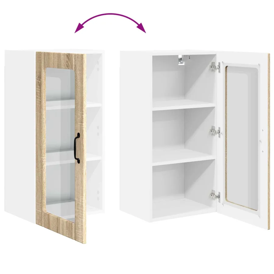 Cabinet en verre mural PORTO 2 pcs Chêne Sonoma 40 x 31 x 80 cm - 12