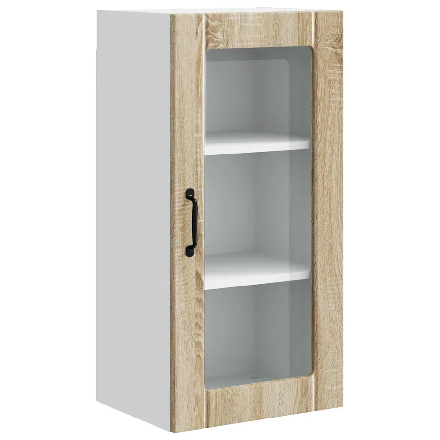 Cabinet en verre mural PORTO 2 pcs Chêne Sonoma 40 x 31 x 80 cm - 6