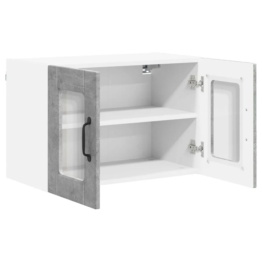 Cabinet en verre mural PORTO Gris béton 60 x 31 x 40 cm - 5
