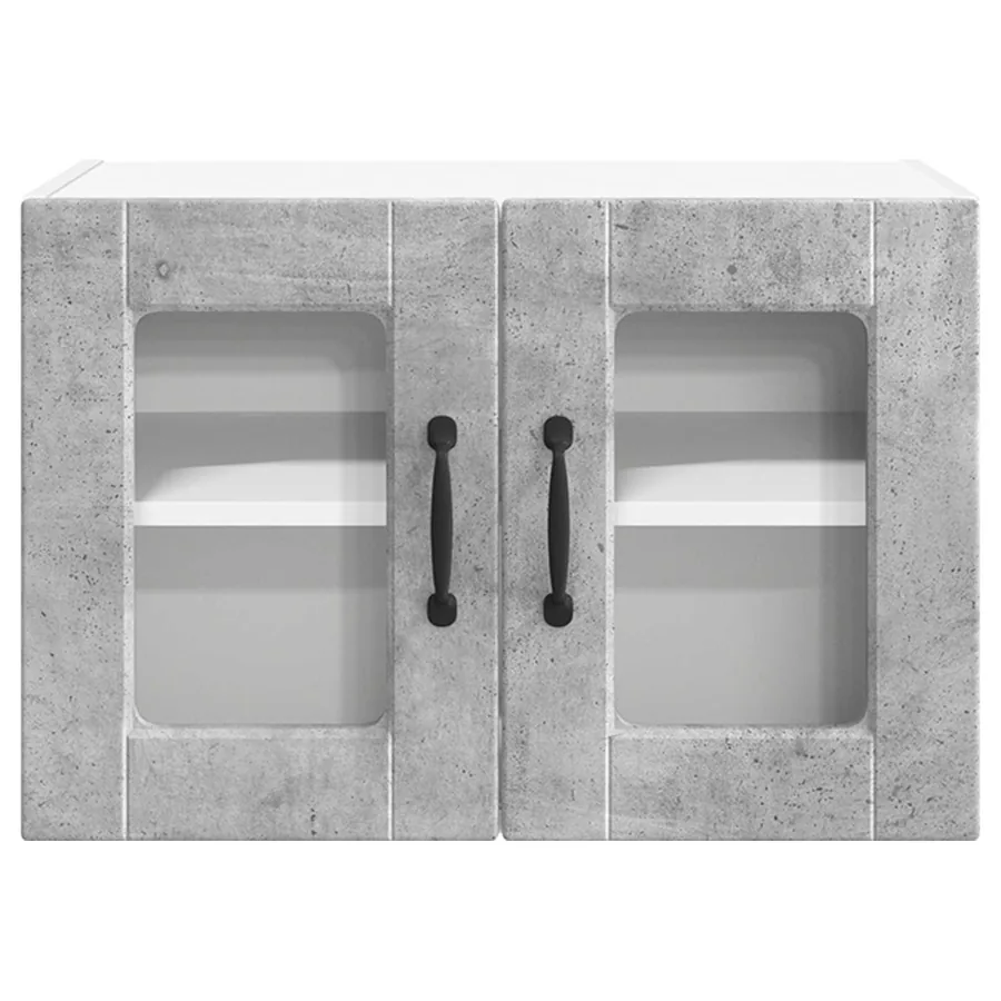 Cabinet en verre mural PORTO Gris béton 60 x 31 x 40 cm - 6