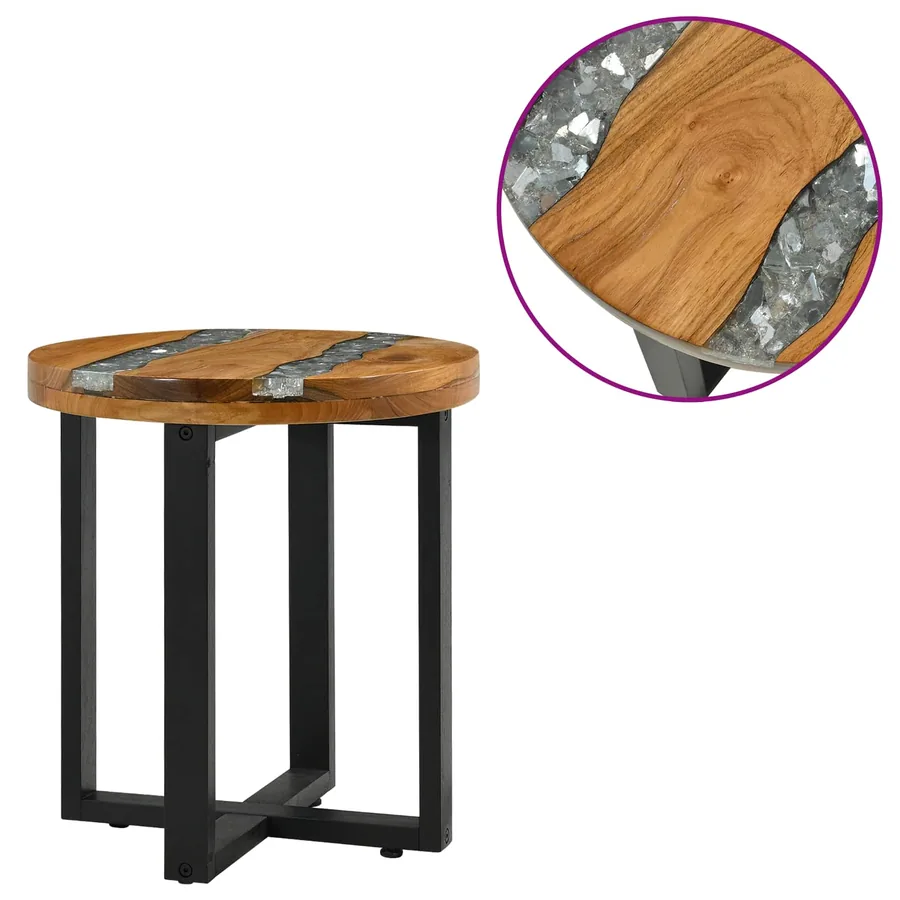 Table basse Marron 40 x 40 x 45 cm Bois de teck massif - 3