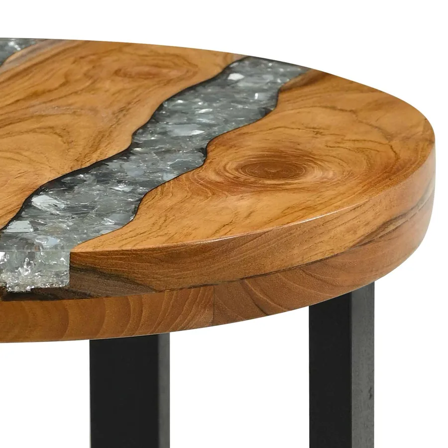 Table basse Marron 40 x 40 x 45 cm Bois de teck massif - 5