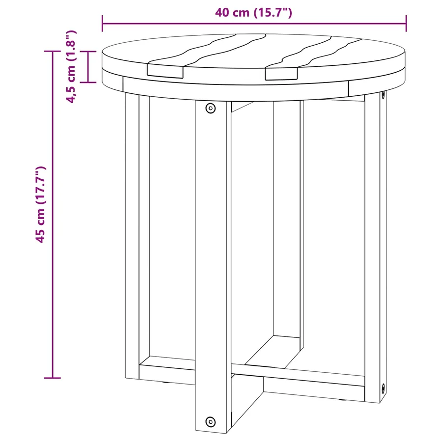 Table basse Marron 40 x 40 x 45 cm Bois de teck massif - 8