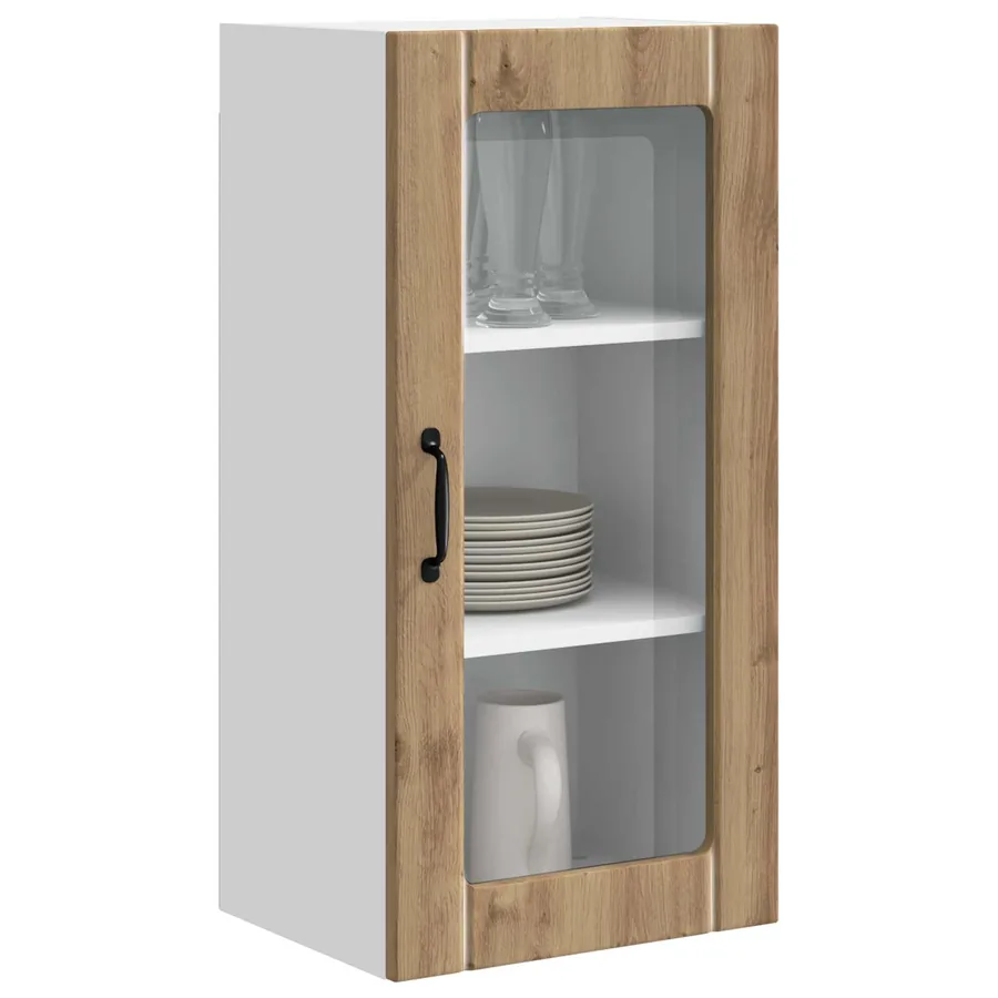 Cabinet en verre mural PORTO 2 pcs Chêne artisanal - 3