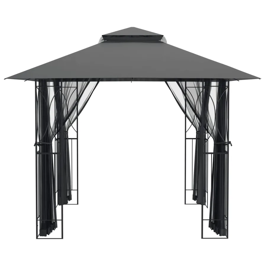 Belvédère avec parois latérales anthracite 300x300x270 cm acier - 4