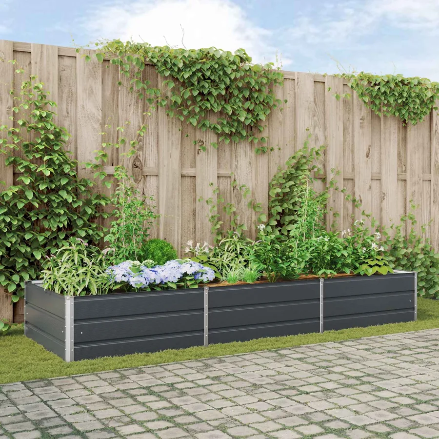 Jardinière Anthracite 290 x 100 x 45 cm Acier galvanisé