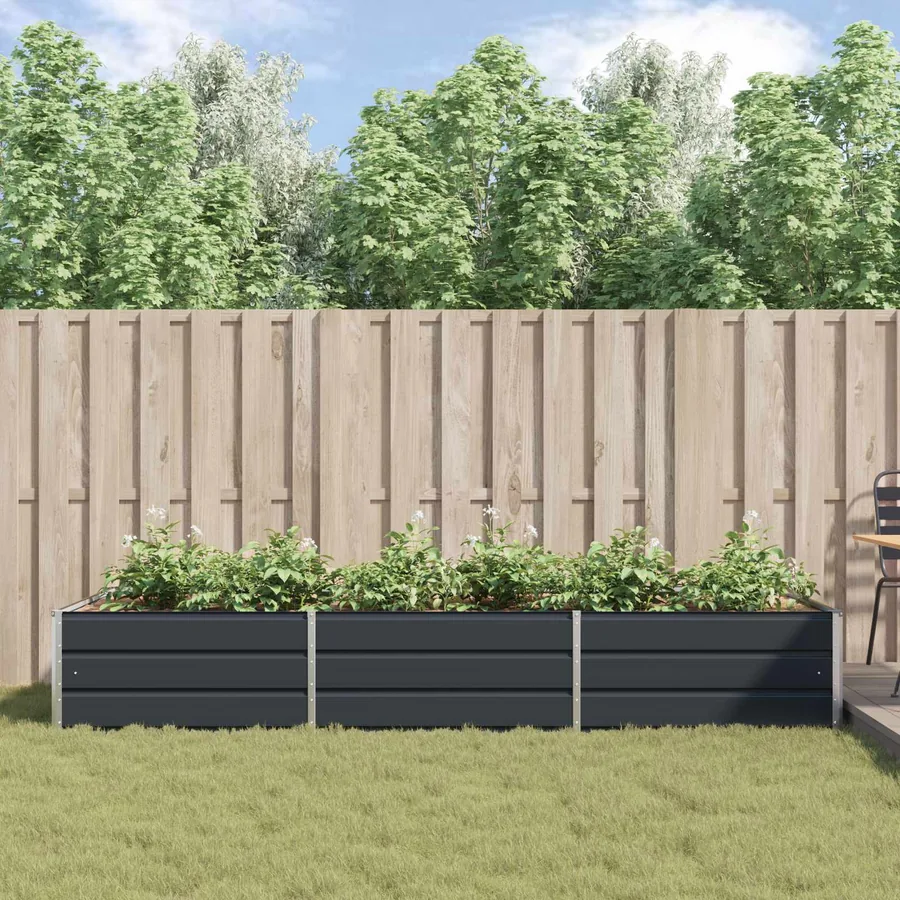 Jardinière Anthracite 290 x 100 x 45 cm Acier galvanisé - 4