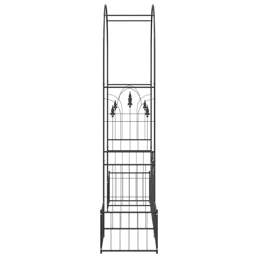 Arche de jardin avec verrouillage Noir 203 x 50 x 218 cm - 7