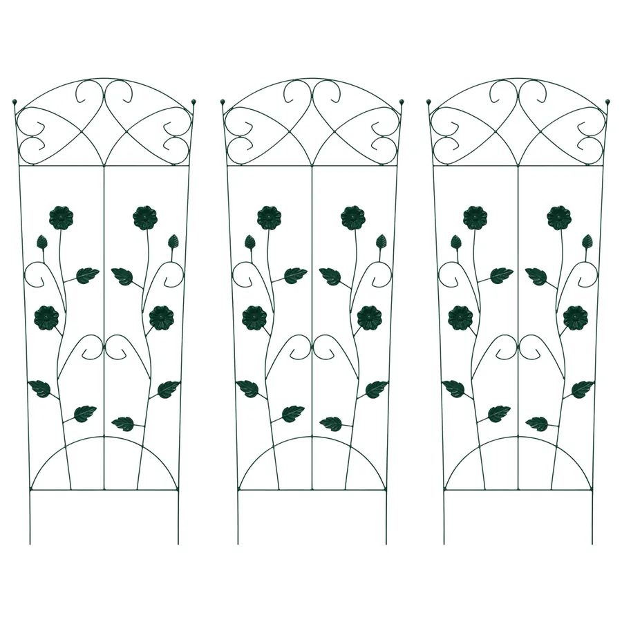 Clôture de jardin 3 pcs Vert 110,5 x 42,5 cm Acier - 2