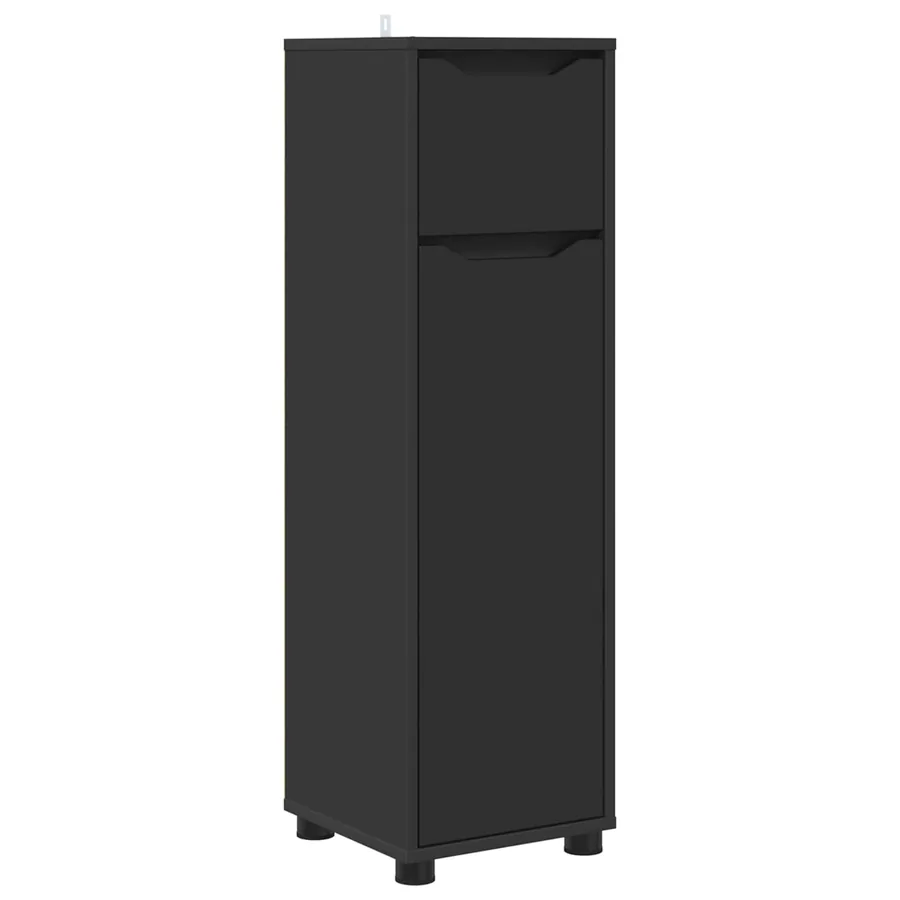 Cabinet de salle de bain avec tiroir Noir 30,5 x 30 x 101 cm - 2