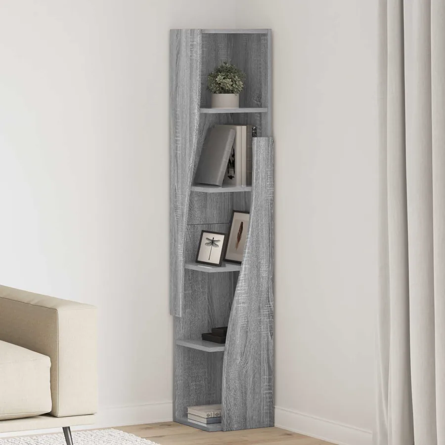 Meuble d'angle Gris Sonoma 27,5x27x140cm Bois d'ingénierie