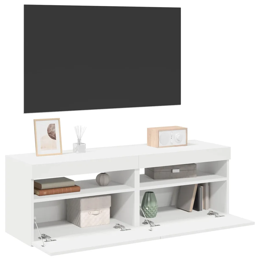 TV units with LED lights 2 pcs White 60x35x40 cm - 3