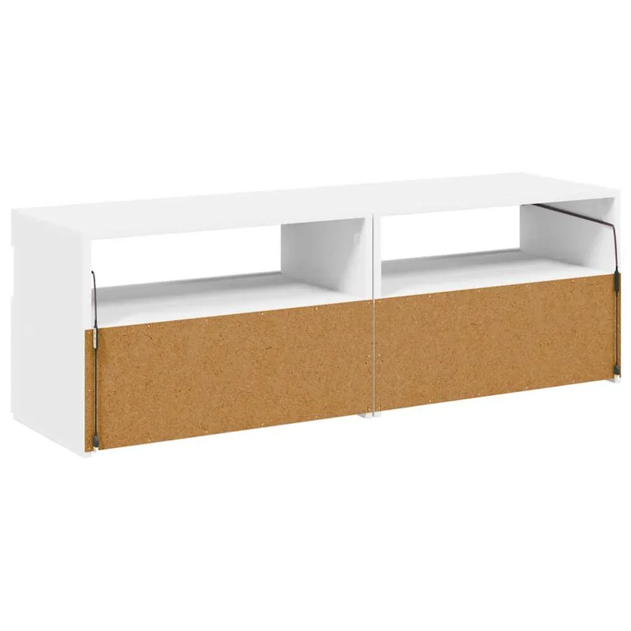 Meubles TV avec lumières LED 2 pcs Blanc 60x35x40 cm - 9