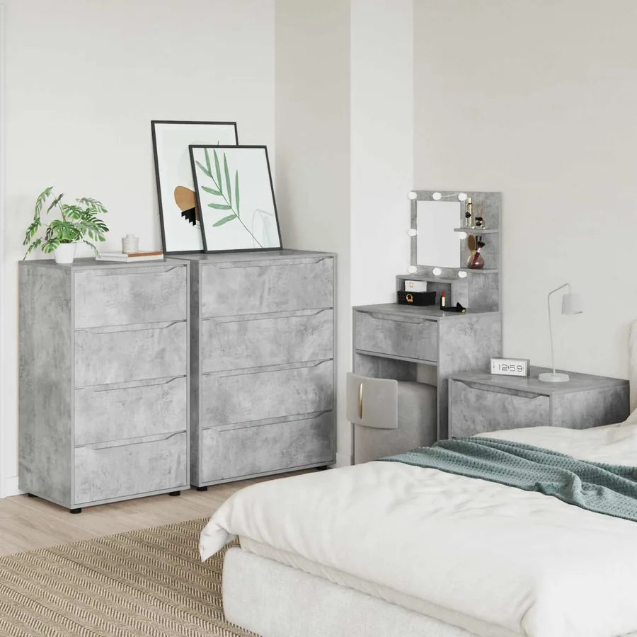Armoires de rangement Gris béton 60 x 48 x 105 cm - 4