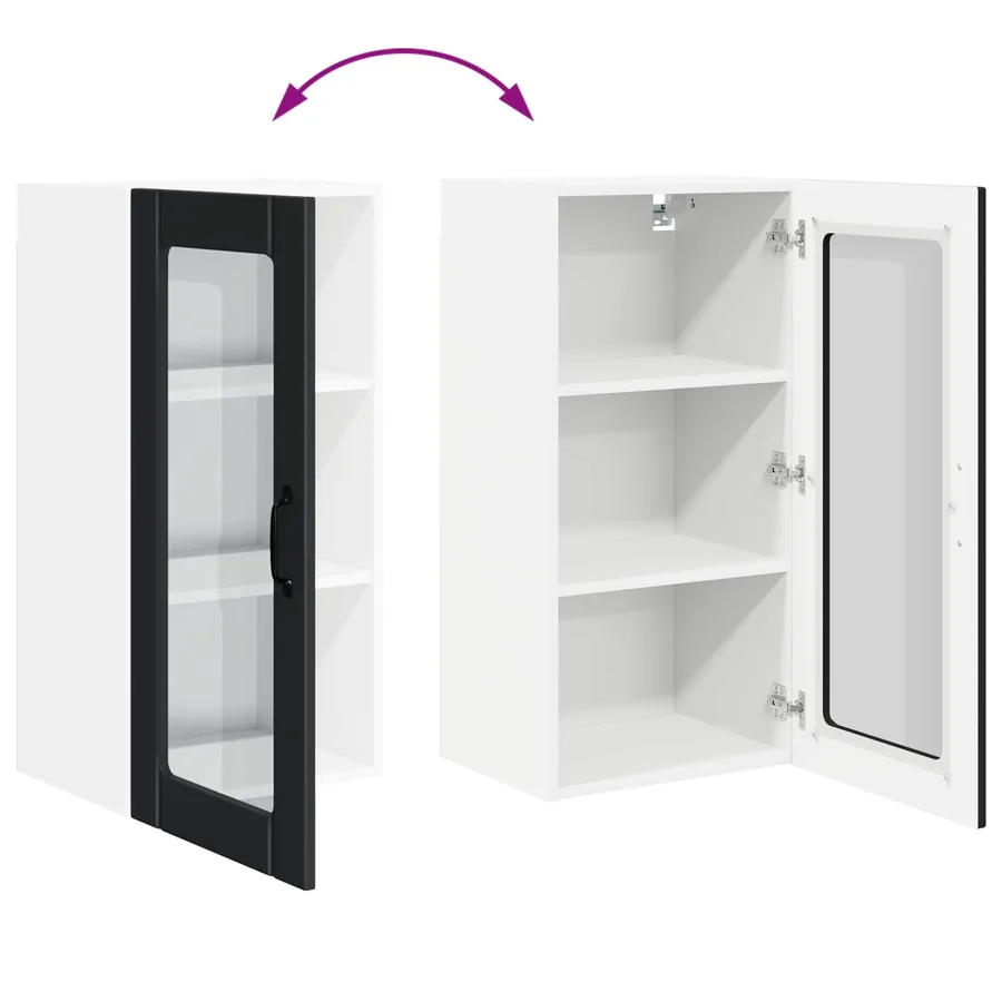 Cabinet en verre mural PORTO Noir 40 x 31 x 80 cm - 11