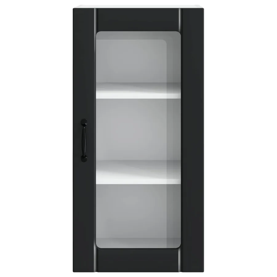 Cabinet en verre mural PORTO Noir 40 x 31 x 80 cm - 6