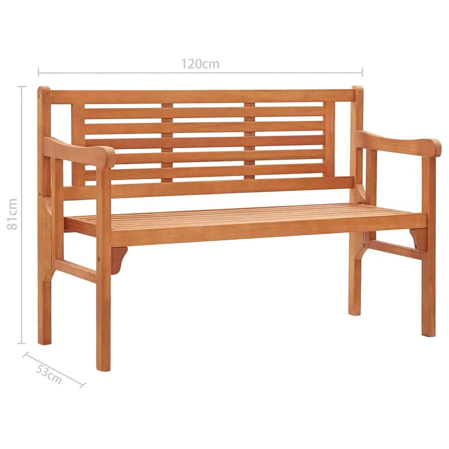 Banc pliable de jardin 120 cm Bois d'eucalyptus solide - 9
