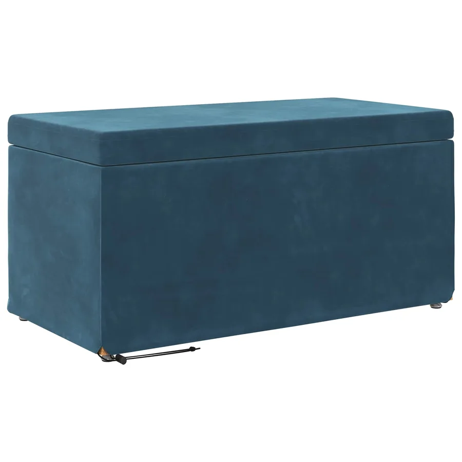 Tabouret Bleu 81 x 41 x 40 cm Velours et Bois Composite - 2