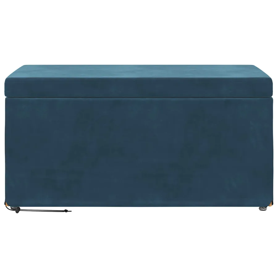 Tabouret Bleu 81 x 41 x 40 cm Velours et Bois Composite - 4