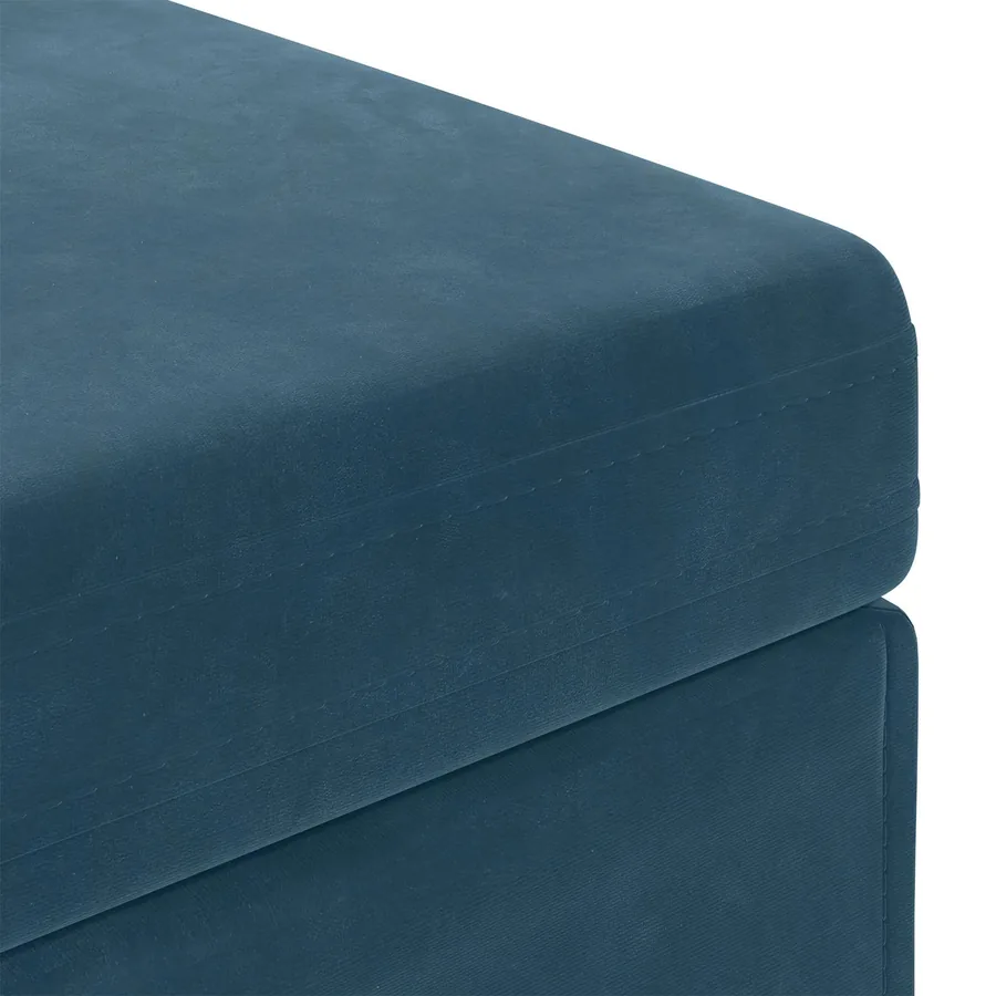 Tabouret Bleu 81 x 41 x 40 cm Velours et Bois Composite - 6