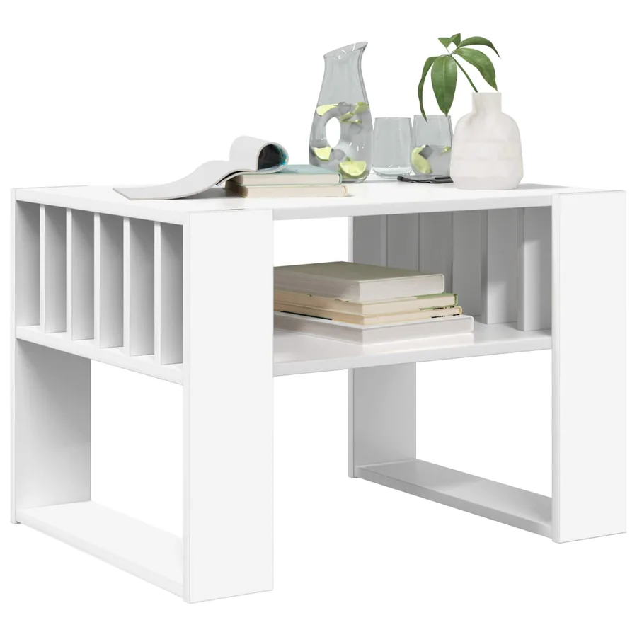 Table basse Blanc 66 x 49,5 x 45 cm Bois d'ingénierie - 3