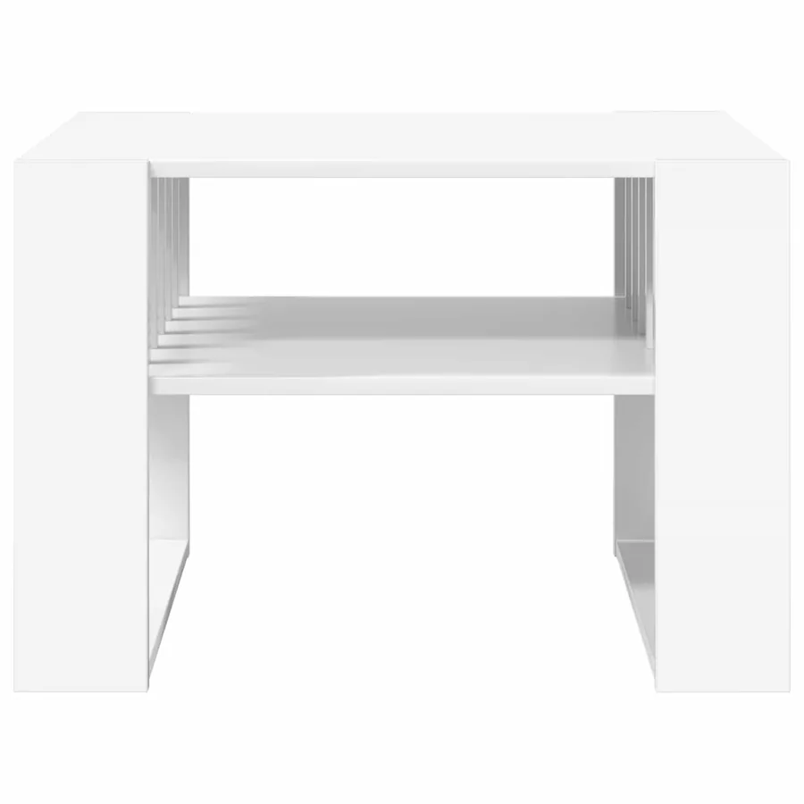 Table basse Blanc 66 x 49,5 x 45 cm Bois d'ingénierie - 5